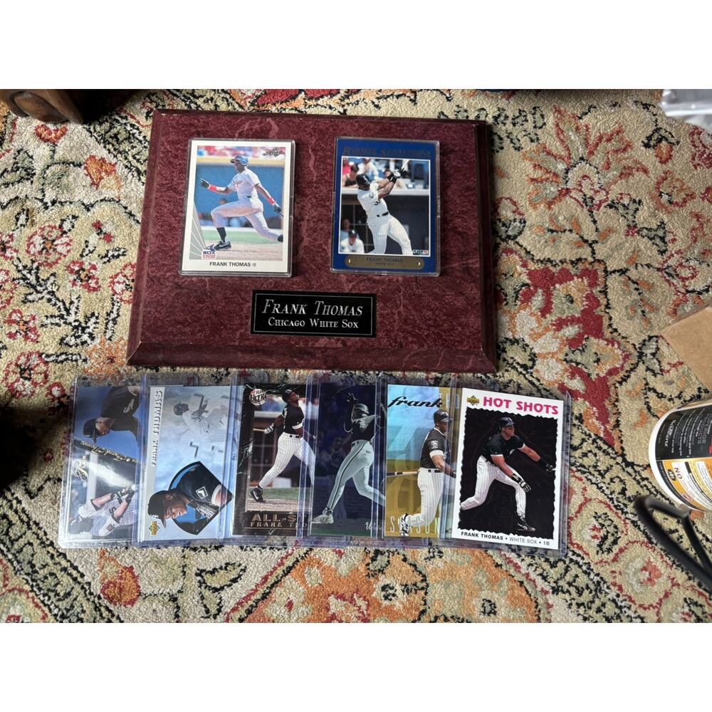 Frank Thomas 8 card Baseball Card Lot and plaque - Rookies, Parallels,White Sox